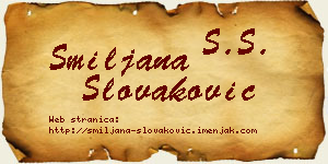 Smiljana Slovaković vizit kartica
